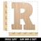 Letter R Uppercase Fun Bold Font Unfinished Craft Wood Holiday Christmas Tree DIY Pre-Drilled Ornament